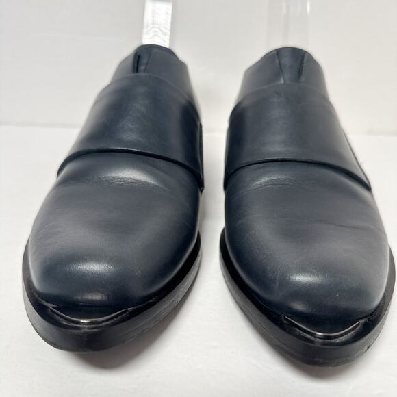& Other Stories Metal Leather Derby Shoes Navy Cutout Made in Italy 38 US 7 - Picture 3 of 12